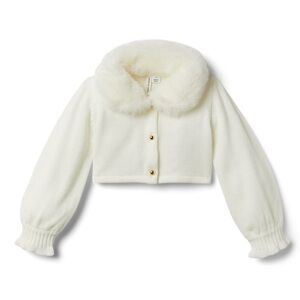 Janie&jack Faux Fur Collar Cardigan (Size 12-18 months)